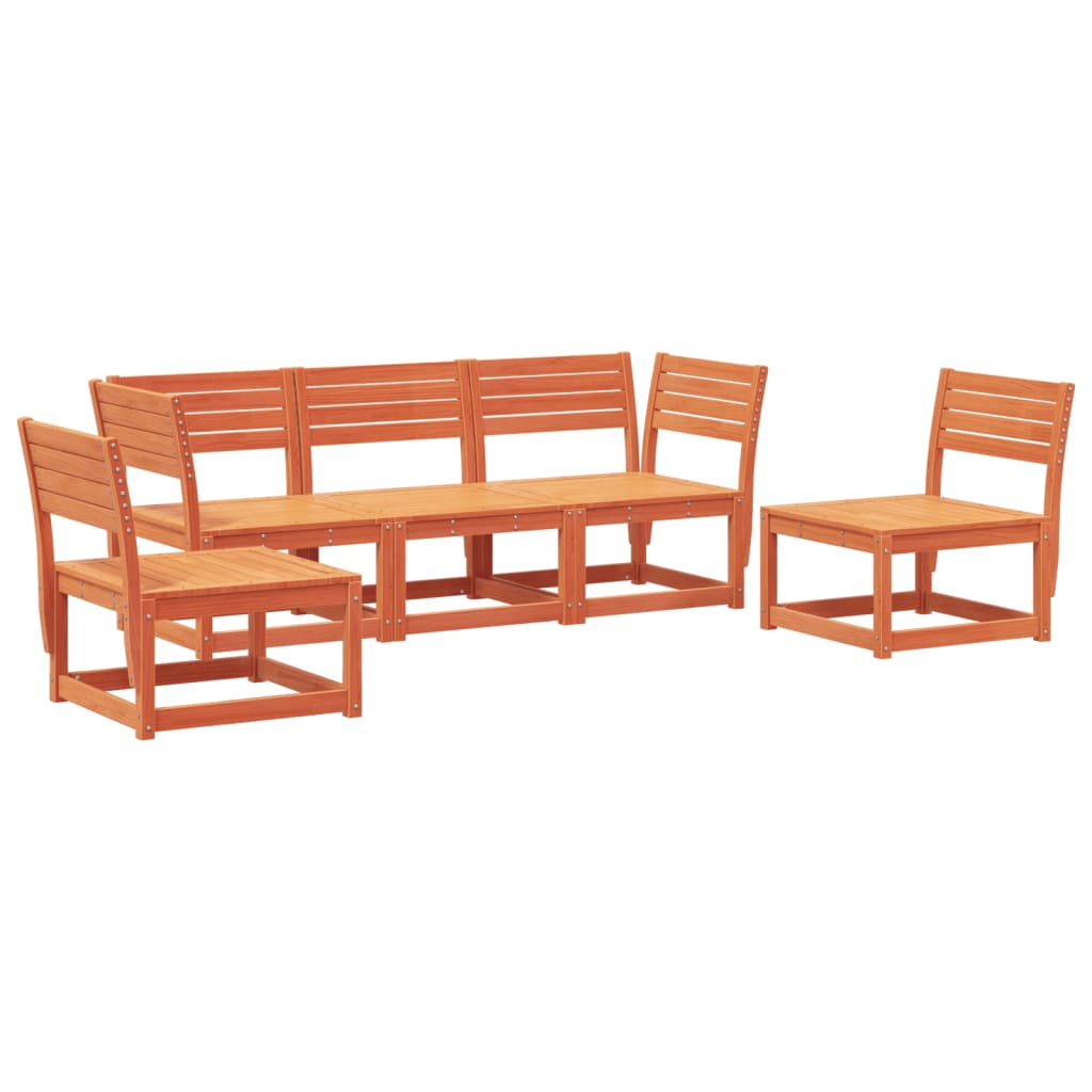 5 Piece Garden Sofa Set Solid Wood Pine