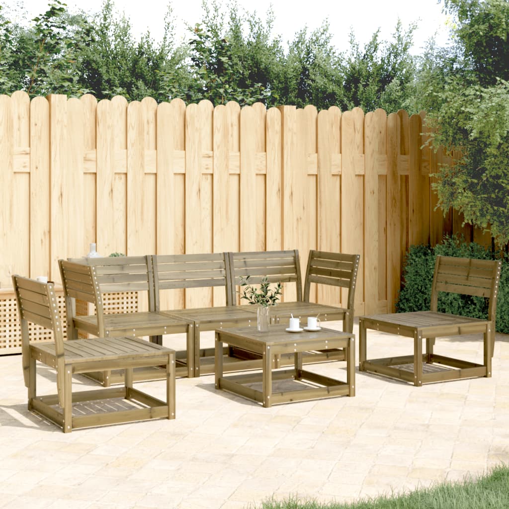5 Piece Garden Sofa Set Solid Wood Pine