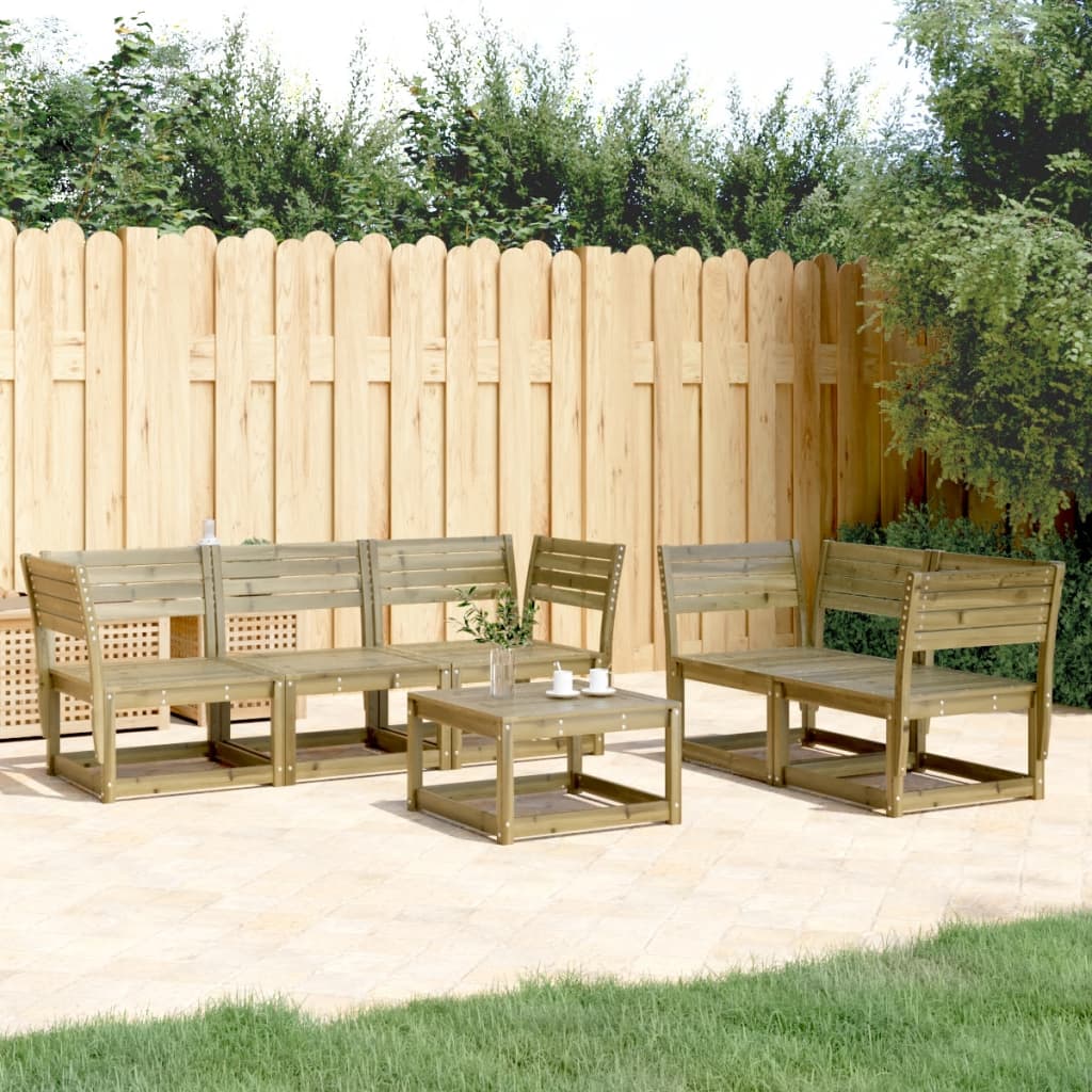 5 Piece Garden Sofa Set Solid Wood Pine