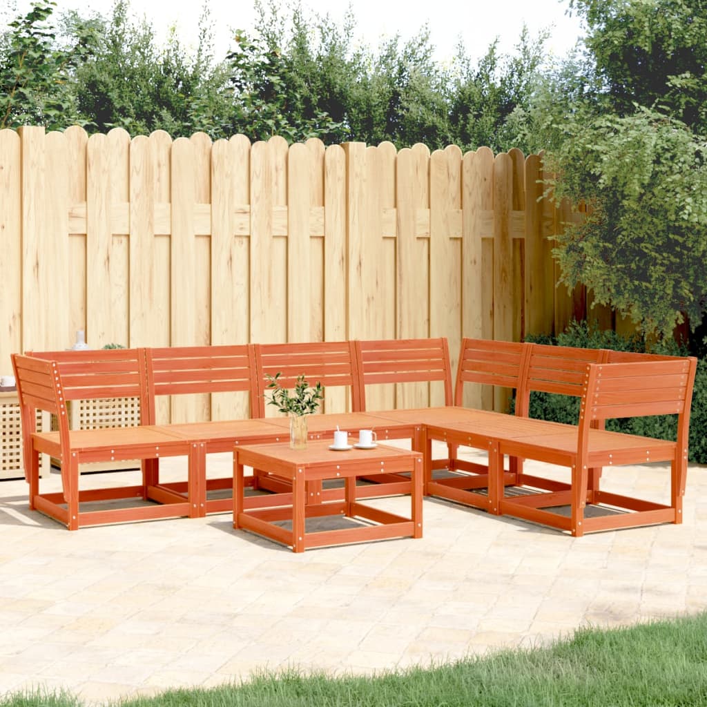 6 Piece Garden Sofa Set Solid Wood Pine