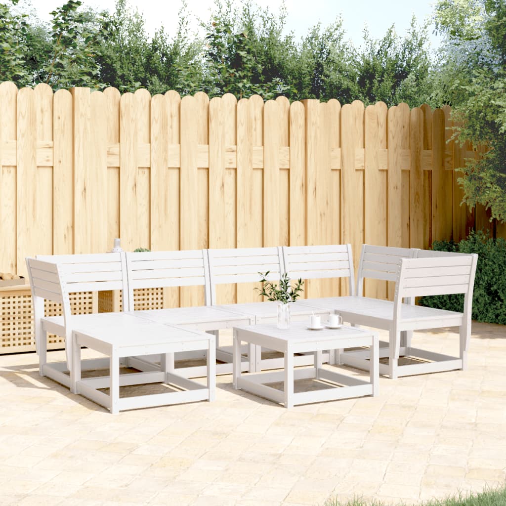 6 Piece Garden Sofa Set Solid Wood Pine