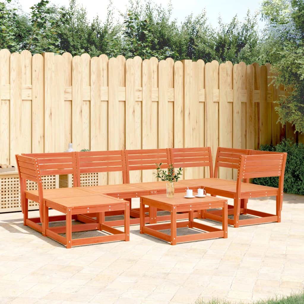 6 Piece Garden Sofa Set Solid Wood Pine