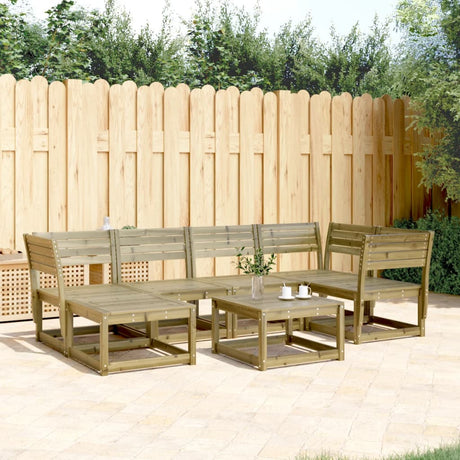 6 Piece Garden Sofa Set Solid Wood Pine