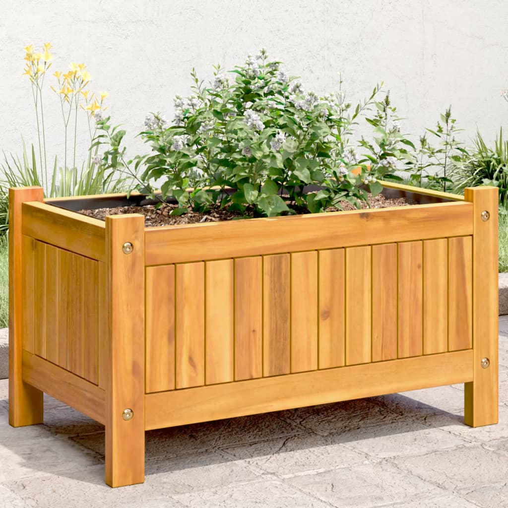 Garden Planter With Liner Solid Wood Acacia