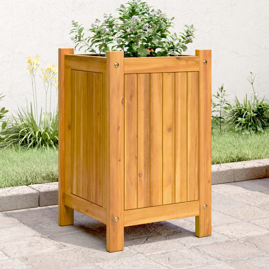 Garden Planter With Liner Solid Wood Acacia