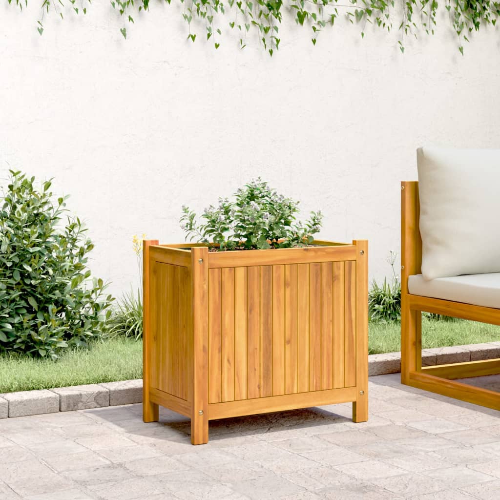 Garden Planter With Liner Solid Wood Acacia