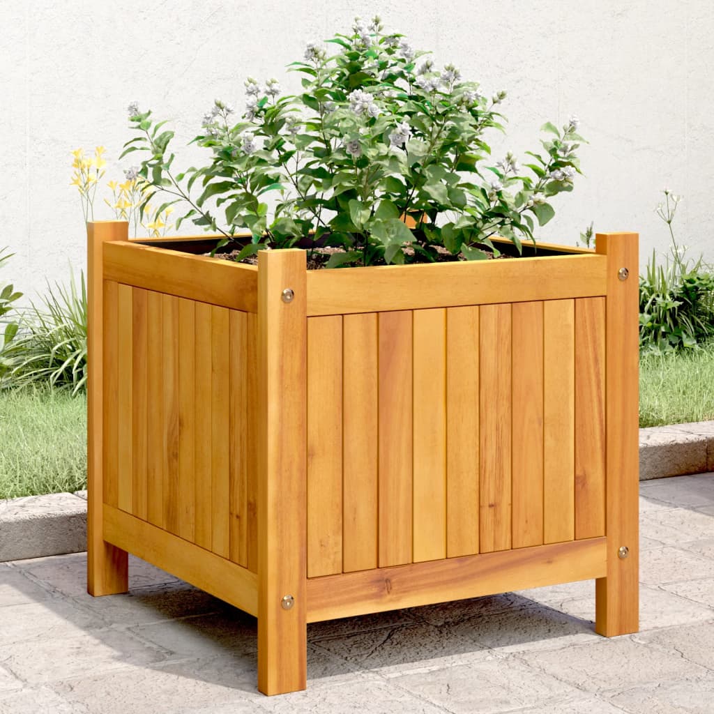 Garden Planter With Liner Solid Wood Acacia