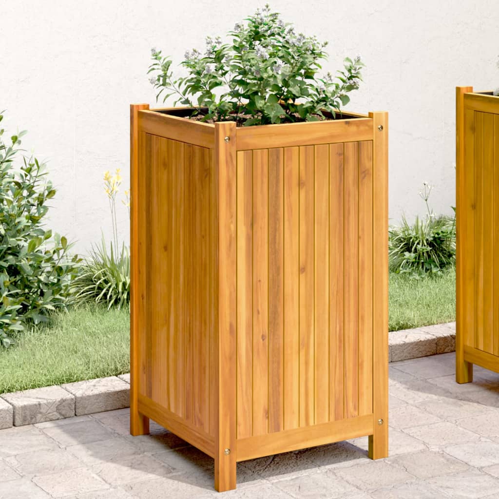 Garden Planter With Liner Solid Wood Acacia