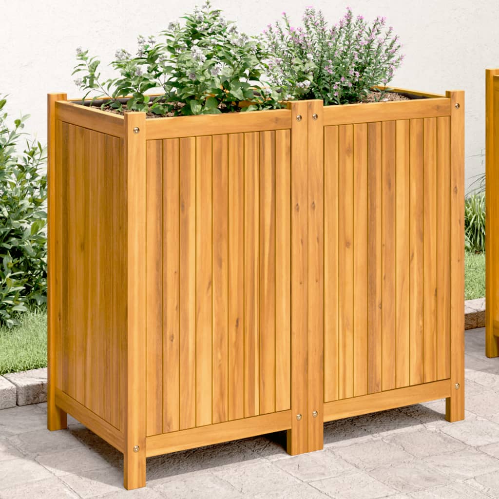 Garden Planter With Liner Solid Wood Acacia