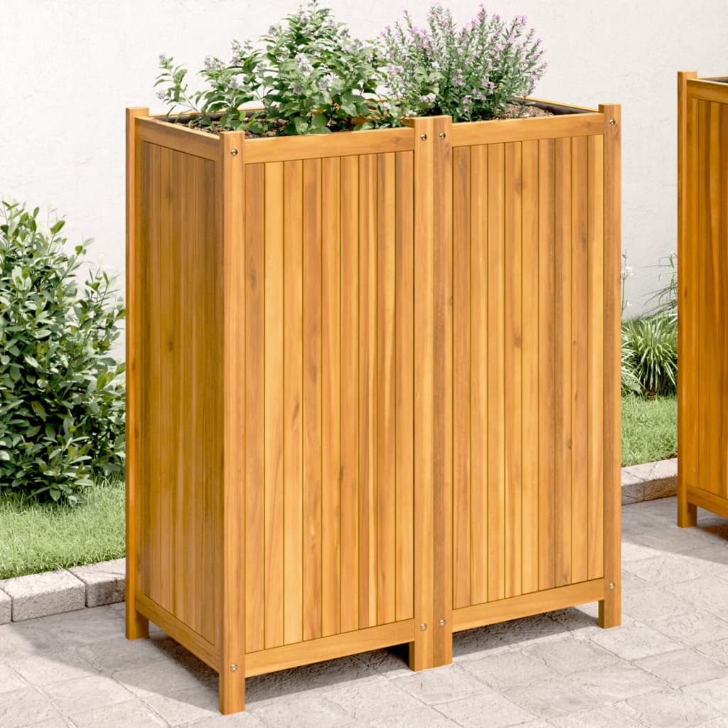 Garden Planter With Liner Solid Wood Acacia