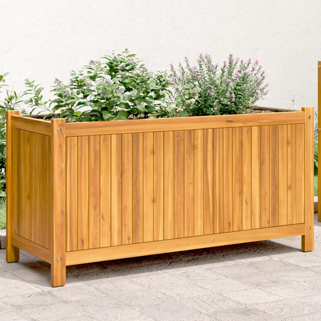 Garden Planter With Liner Solid Wood Acacia