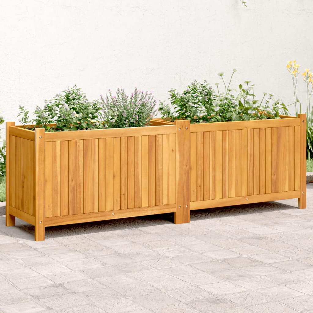 Garden Planter With Liner Solid Wood Acacia