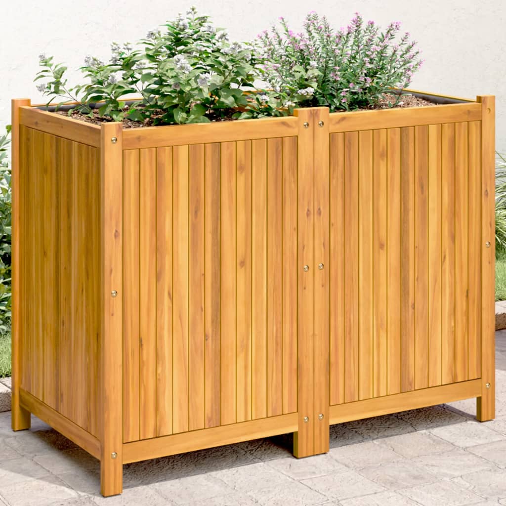 Garden Planter With Liner Solid Wood Acacia