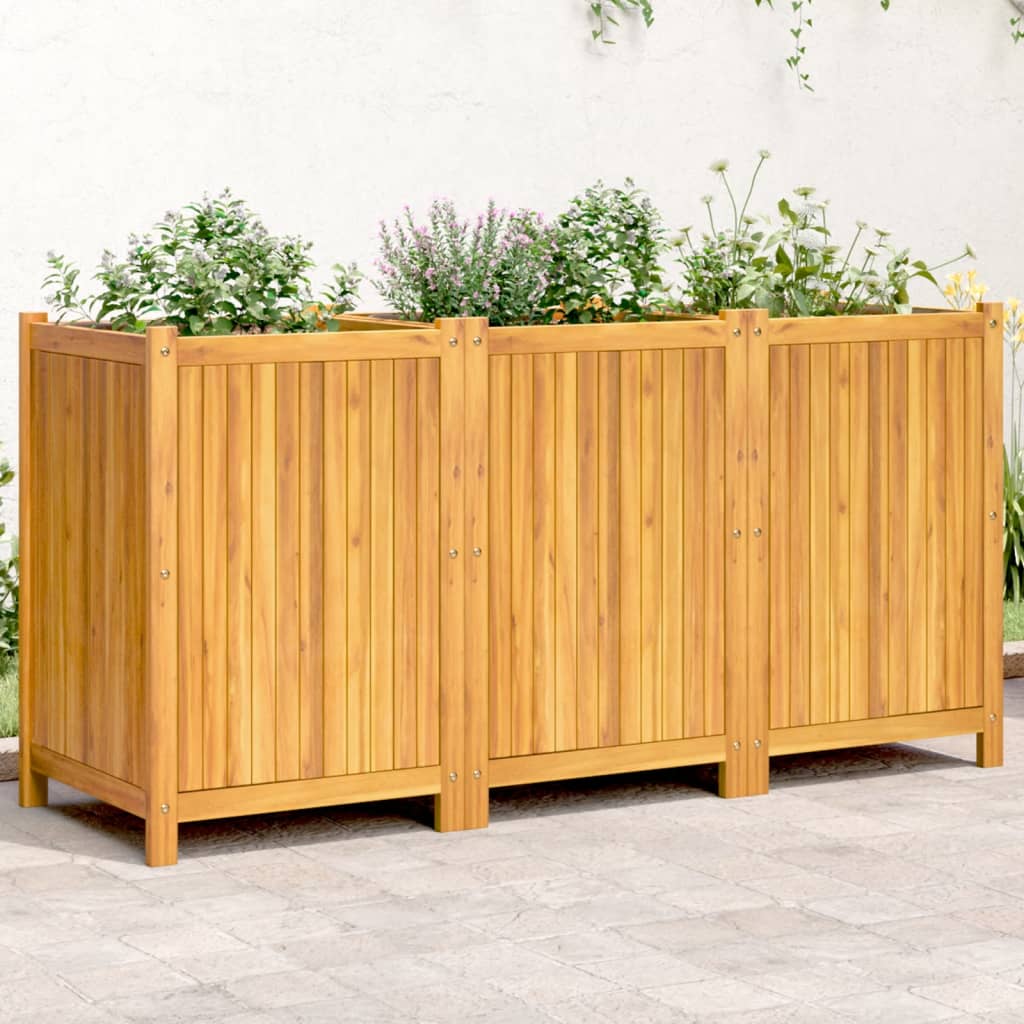 Garden Planter With Liner Solid Wood Acacia