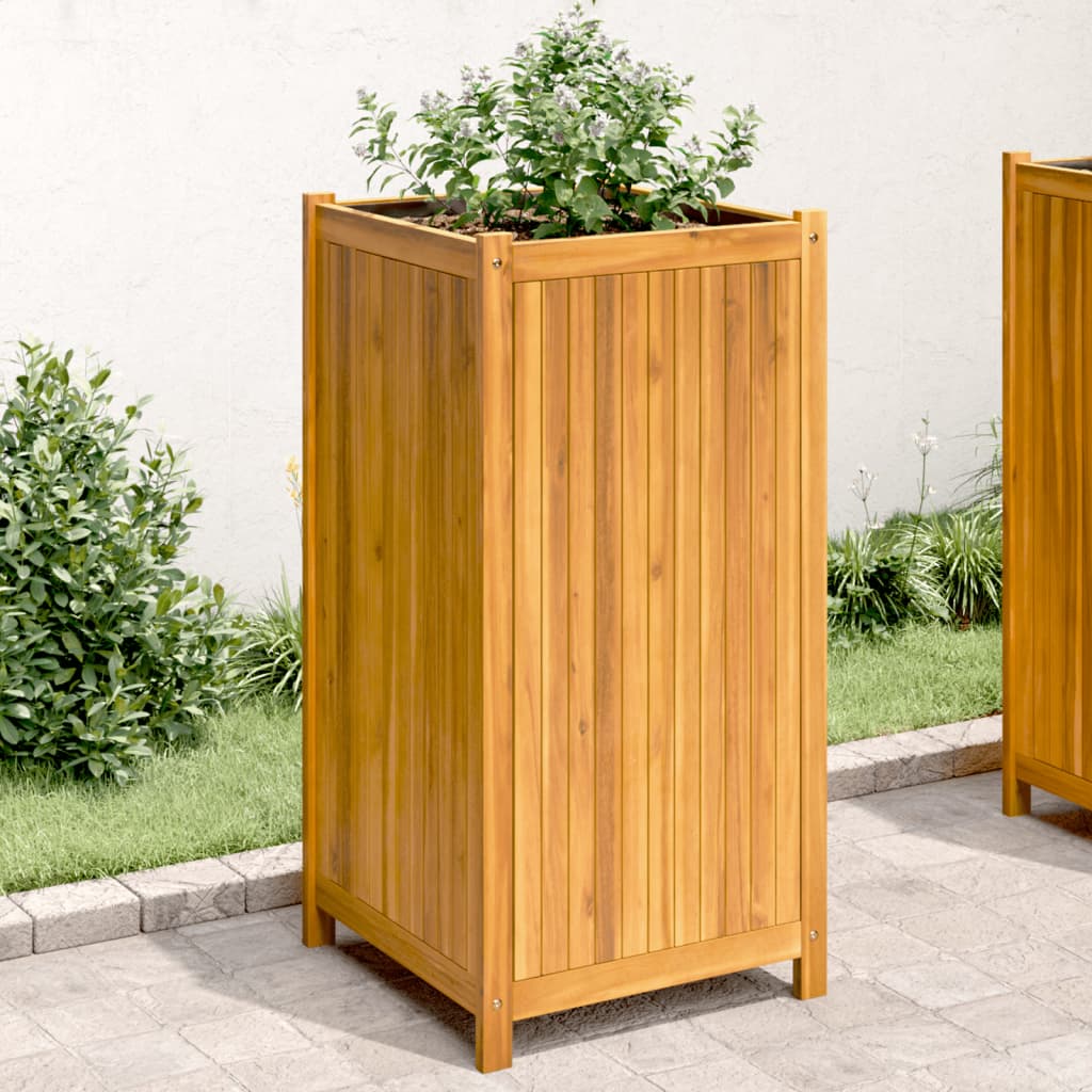 Garden Planter With Liner Solid Wood Acacia