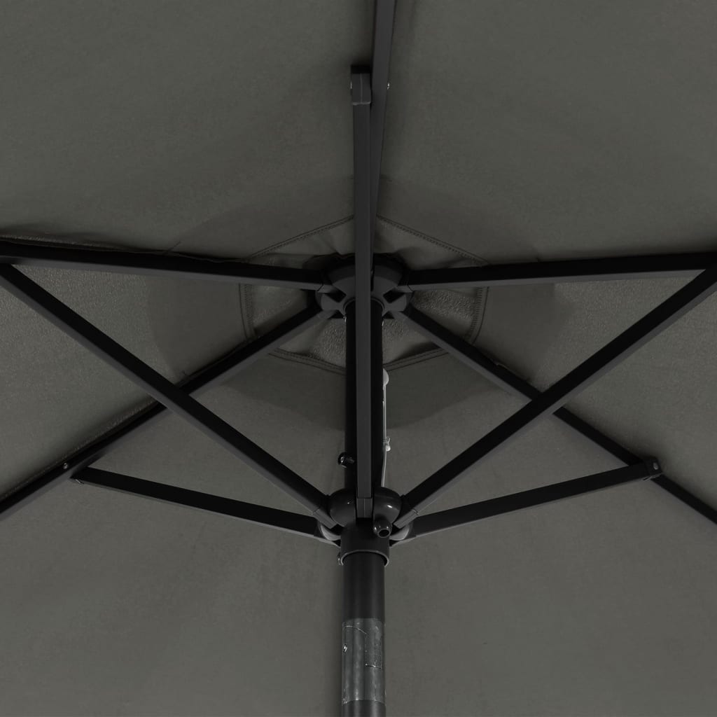 Garden Parasol With Leds And Steel Pole 225X225X212Cm