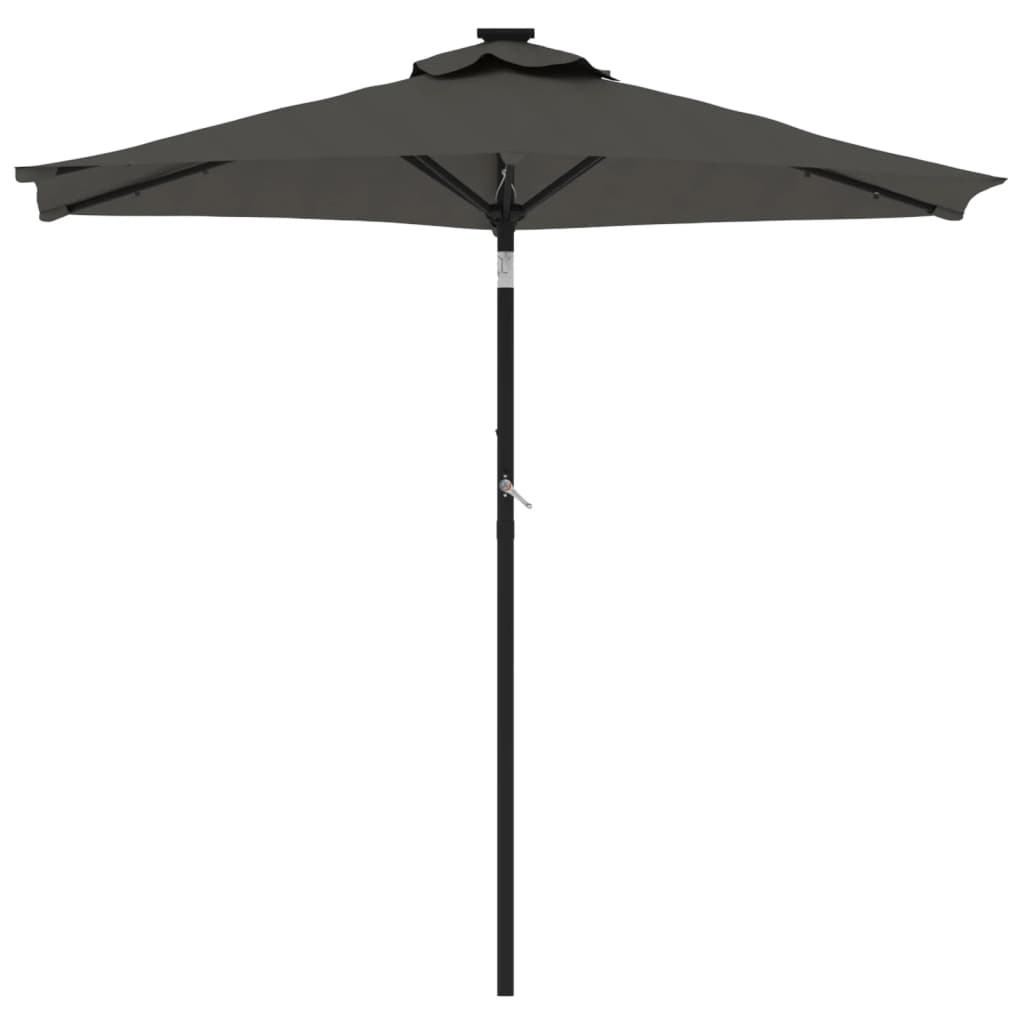 Garden Parasol With Leds And Steel Pole 225X225X212Cm