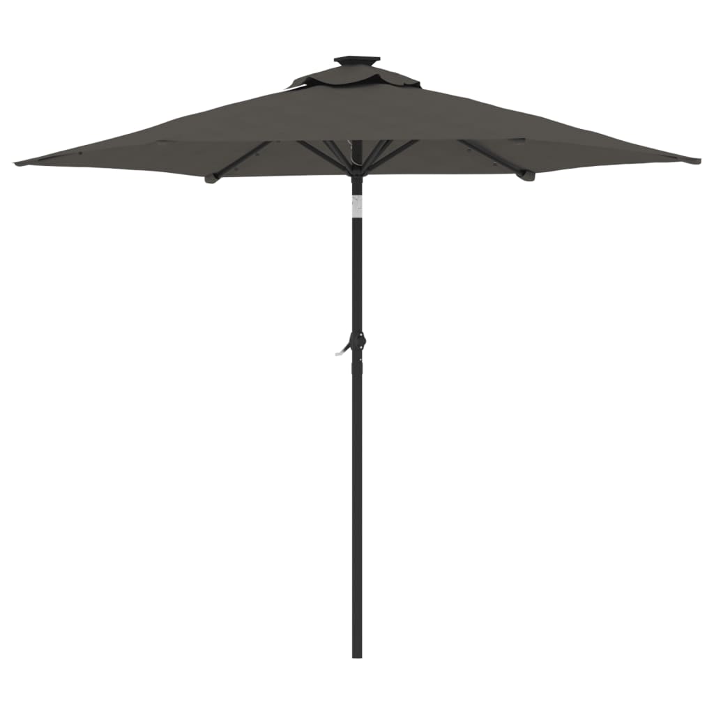 Garden Parasol With Leds And Steel Pole 225X225X212Cm