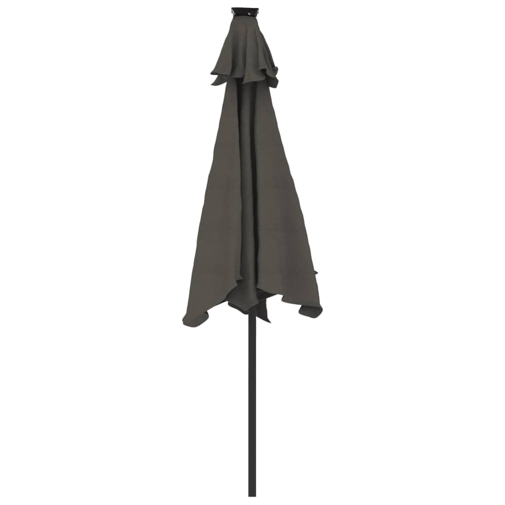 Garden Parasol With Leds And Steel Pole 225X225X212Cm