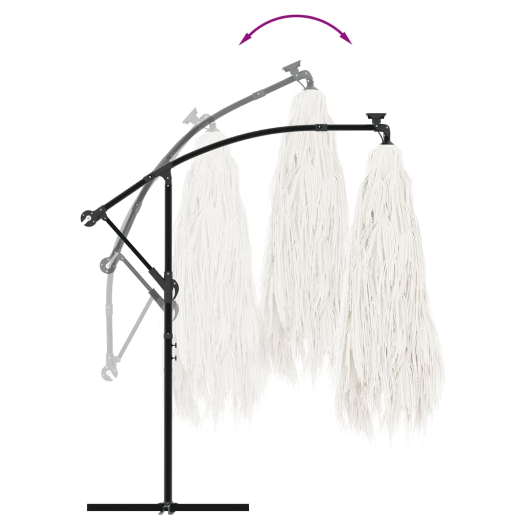 Garden Parasol With Steel Pole