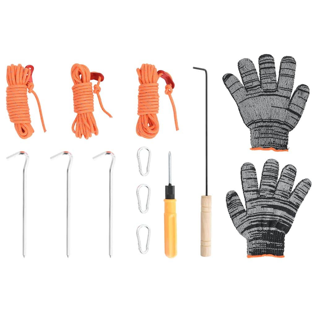 Tent Wood Stove With Chimney And Foldable Legs Black Steel