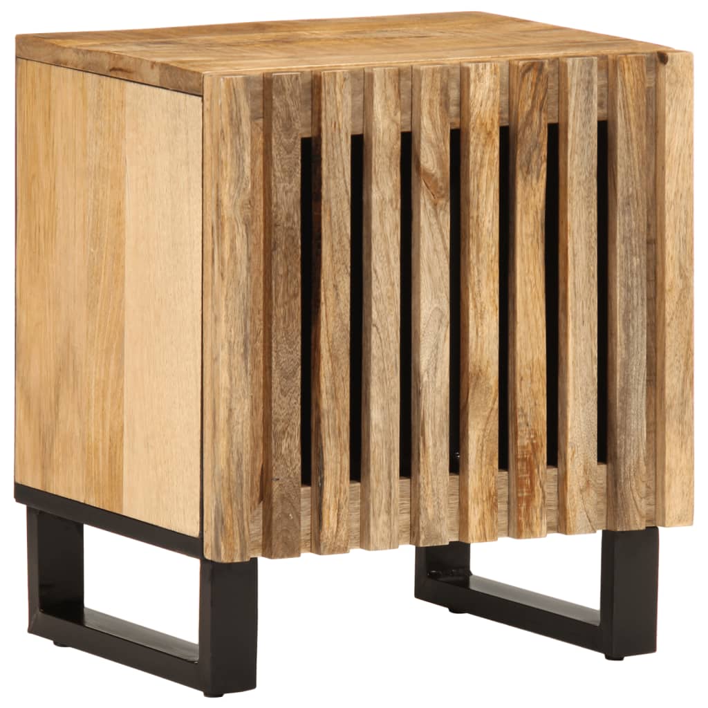 Bedside Cabinet 40X34X46 Cm Solid Wood Rough Mango