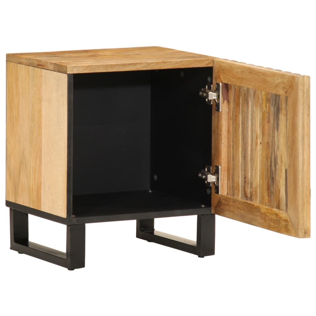 Bedside Cabinet 40X34X46 Cm Solid Wood Rough Mango