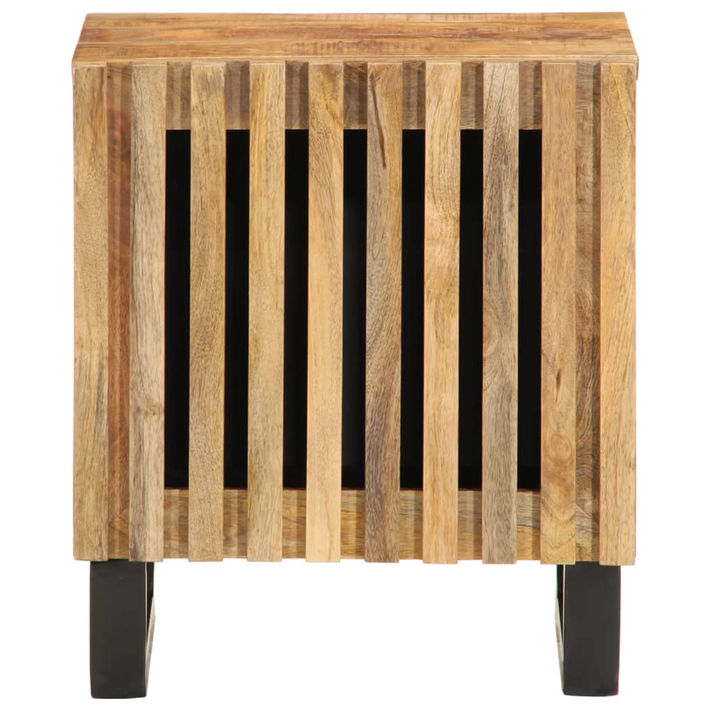 Bedside Cabinet 40X34X46 Cm Solid Wood Rough Mango