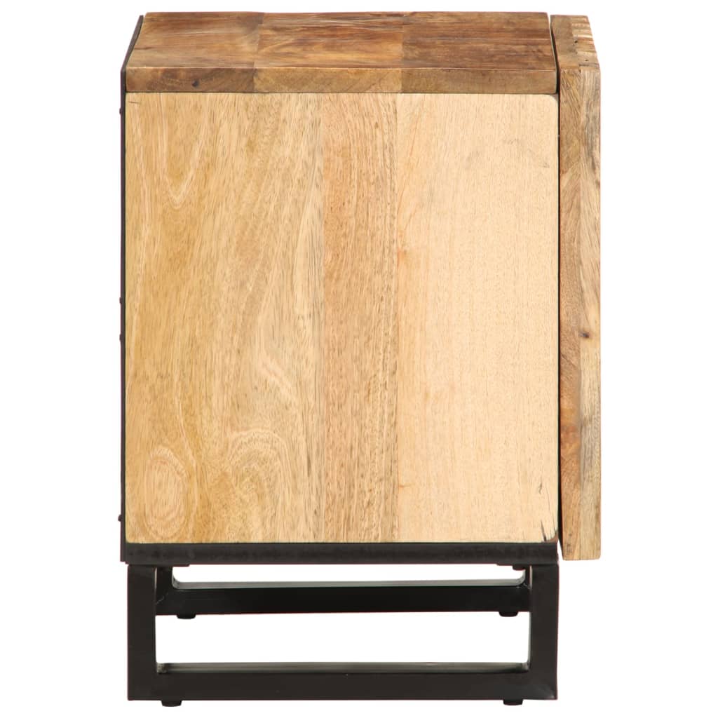 Bedside Cabinet 40X34X46 Cm Solid Wood Rough Mango