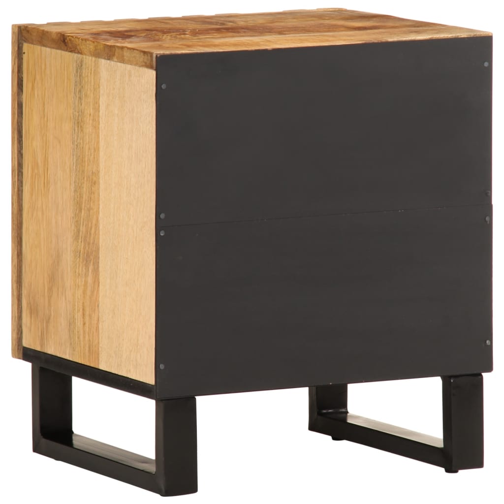 Bedside Cabinet 40X34X46 Cm Solid Wood Rough Mango