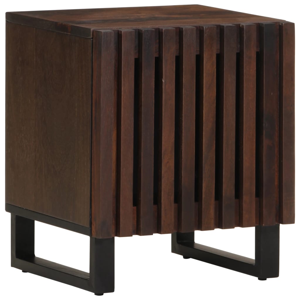 Bedside Cabinet 40X34X46 Cm Solid Wood Rough Mango