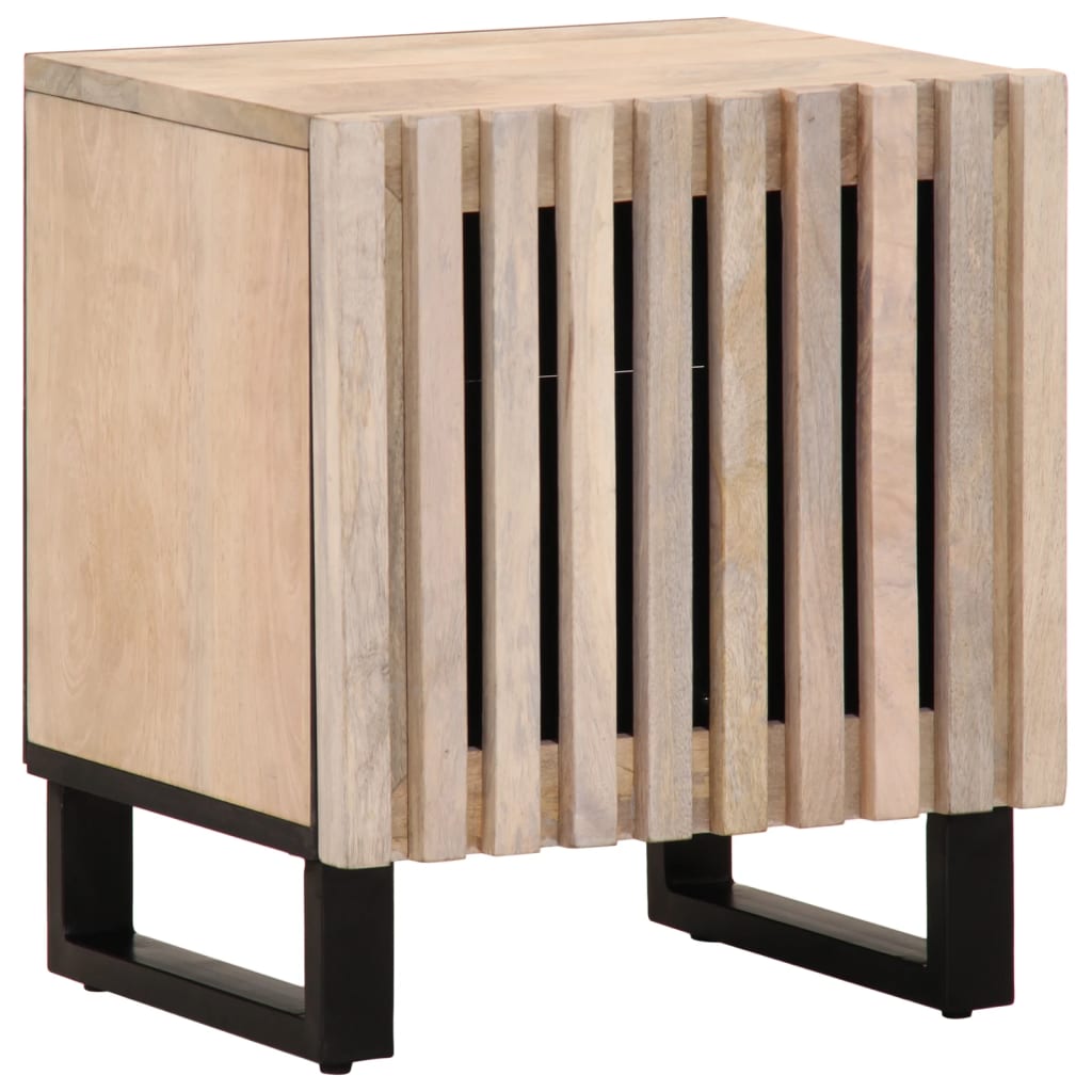 Bedside Cabinet 40X34X46 Cm Solid Wood Rough Mango