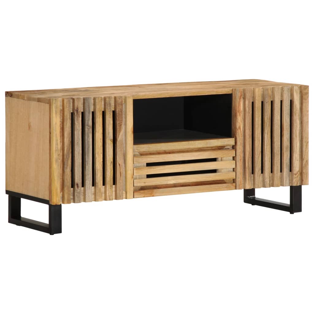 Tv Cabinet 100X34X46 Cm Solid Wood Rough Mango