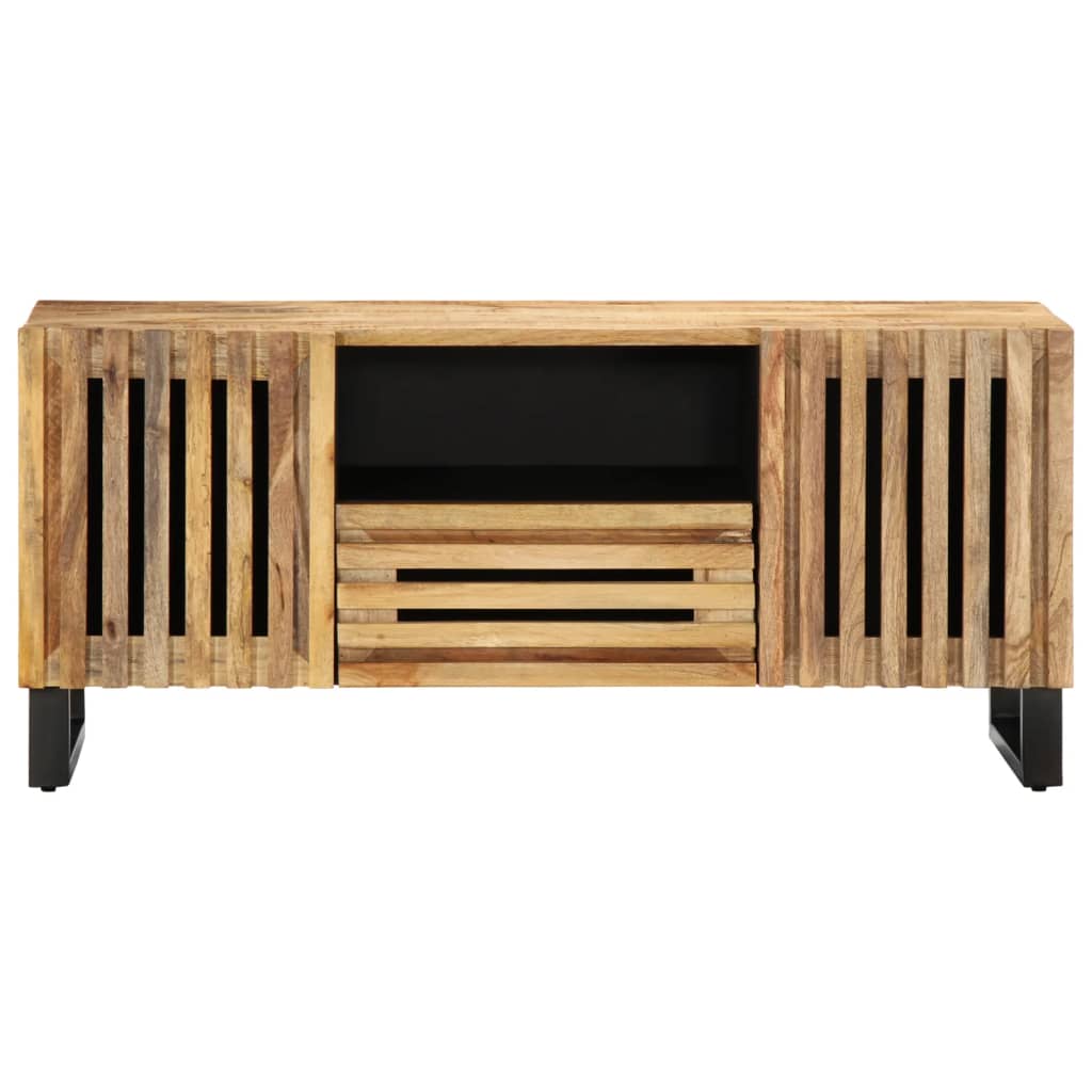 Tv Cabinet 100X34X46 Cm Solid Wood Rough Mango