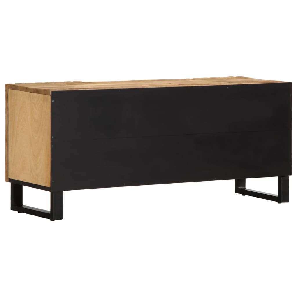 Tv Cabinet 100X34X46 Cm Solid Wood Rough Mango