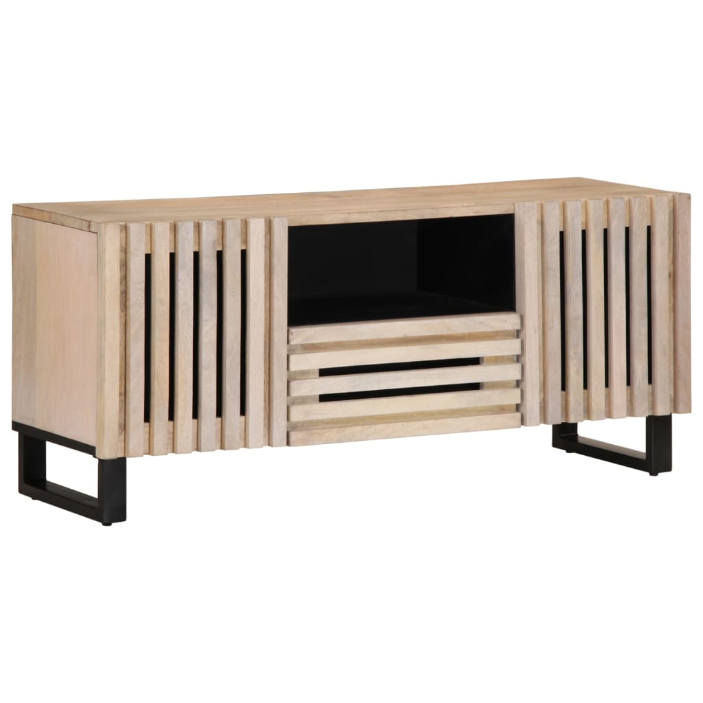Tv Cabinet 100X34X46 Cm Solid Wood Rough Mango