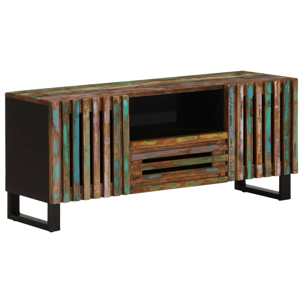 Tv Cabinet 100X34X46 Cm Solid Wood Rough Mango