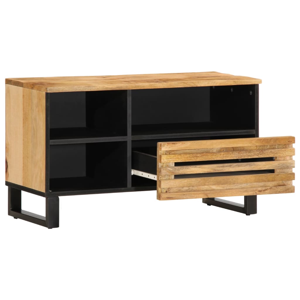 Tv Cabinet 80X34X46 Cm Solid Wood Rough Mango