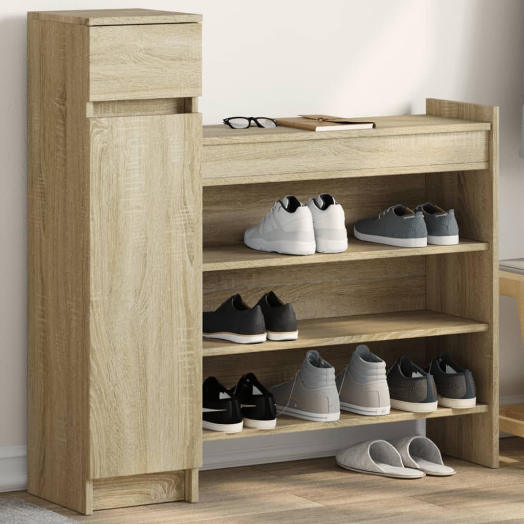 Shoe Cabinet 100.5X28X100 Cm Engineered Wood
