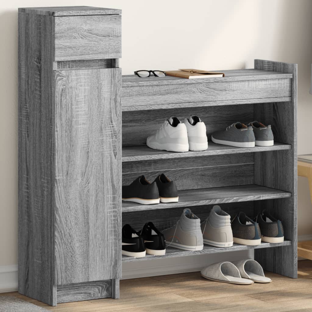 Shoe Cabinet 100.5X28X100 Cm Engineered Wood