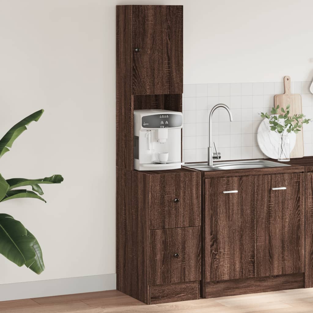 Kitchen Cabinet 35X50X180 Cm Engineered Wood