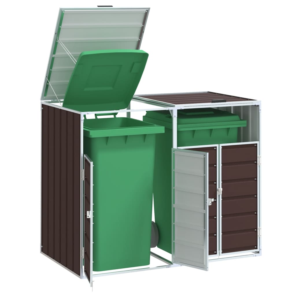 Wheelie Bin Storage For Triple Bins 216X81X115 Cm Steel