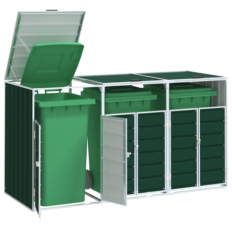 Wheelie Bin Storage For Triple Bins 216X81X115 Cm Steel