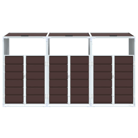 Wheelie Bin Storage For Triple Bins 216X81X115 Cm Steel