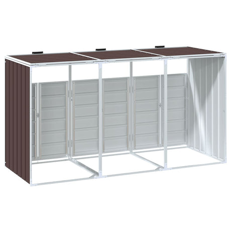 Wheelie Bin Storage For Triple Bins 216X81X115 Cm Steel