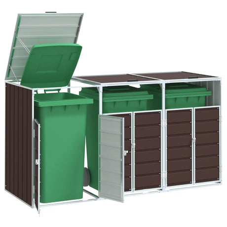 Wheelie Bin Storage For Triple Bins 216X81X115 Cm Steel