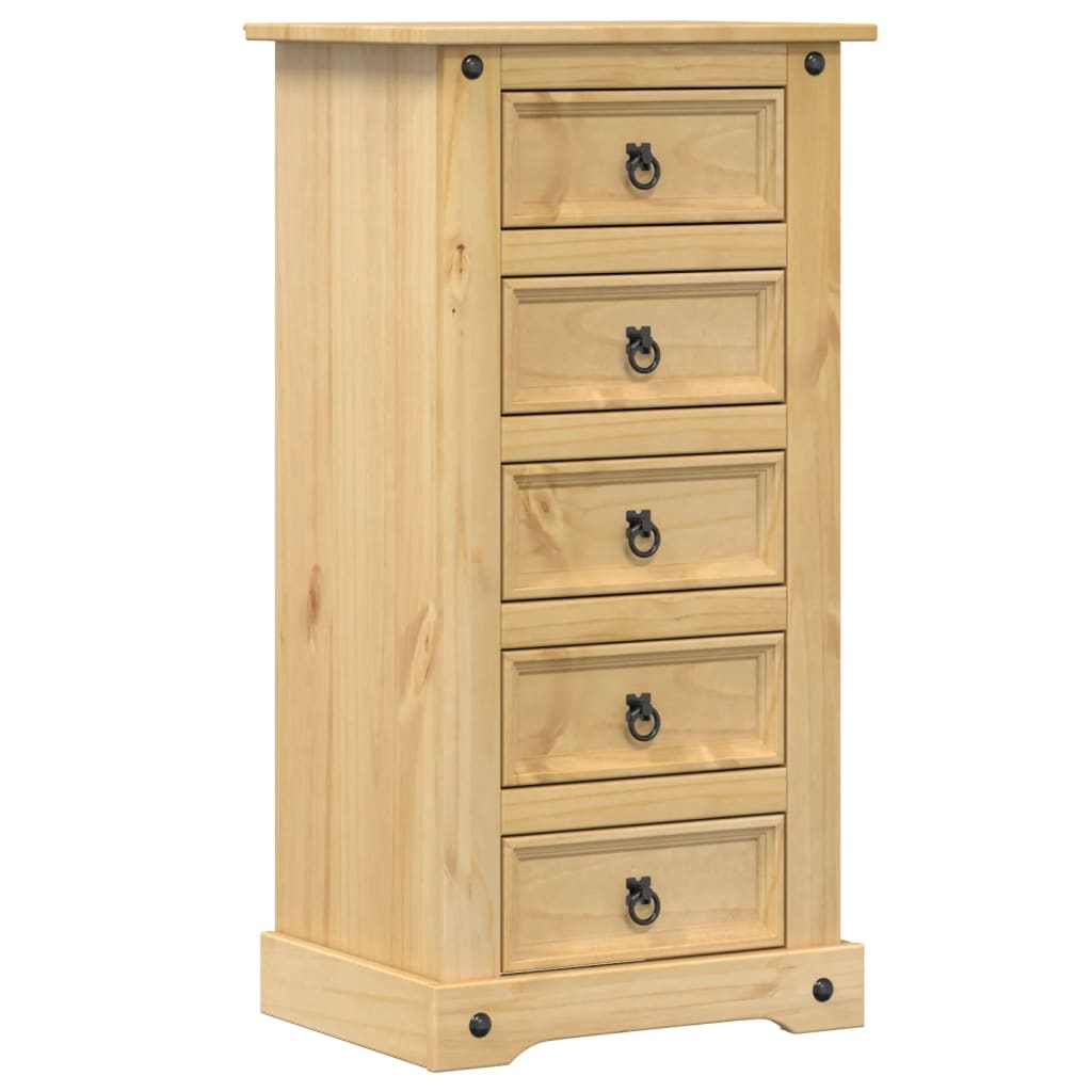 Bedside Cabinet Corona 53X39X103 Cm Solid Wood Pine