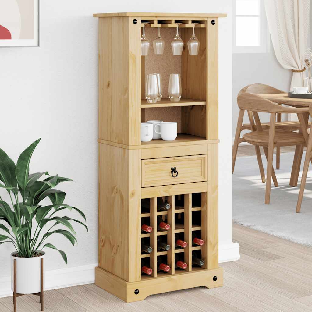 Wine Rack Corona 56X35X134.5 Cm Solid Wood Pine