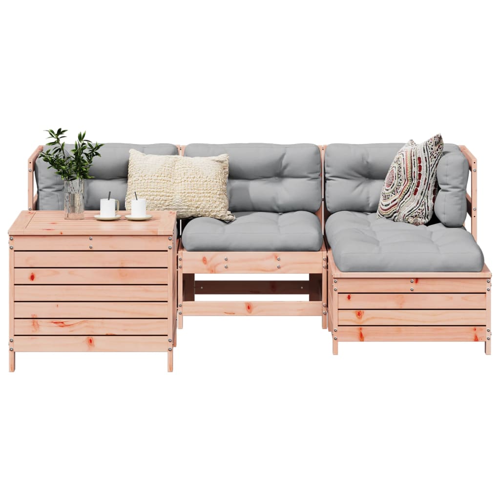 5 Piece Garden Sofa Set Solid Wood Pine