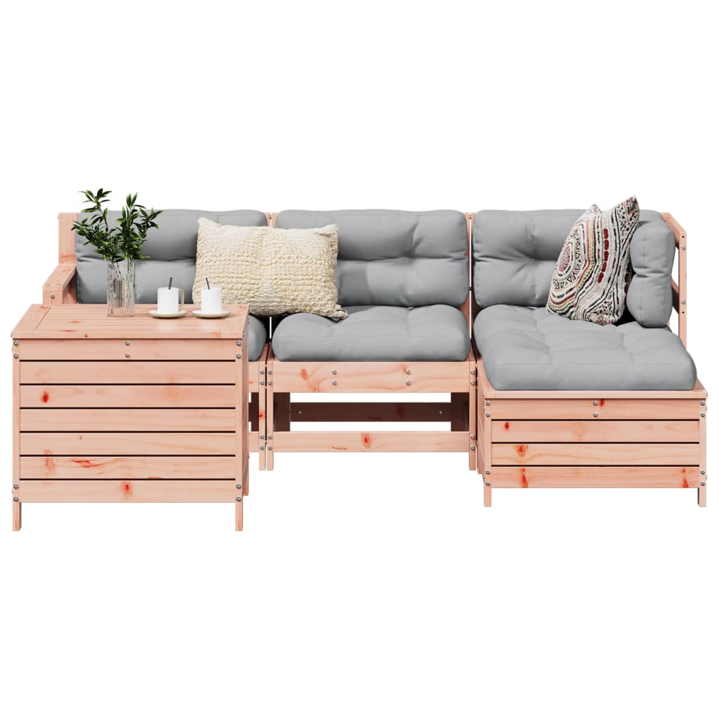 5 Piece Garden Sofa Set Solid Wood Pine